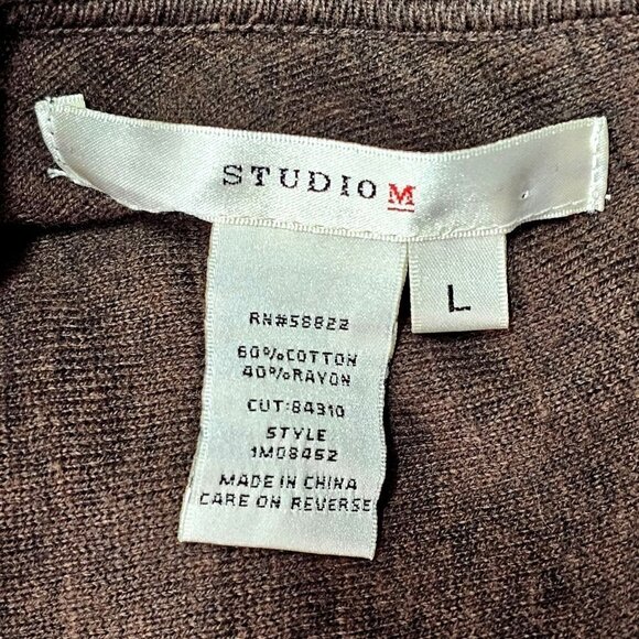 Studio M Drawstring Dress Easy Wear Knit Adjustable Blouson Womens L Brown - Picture 5 of 9